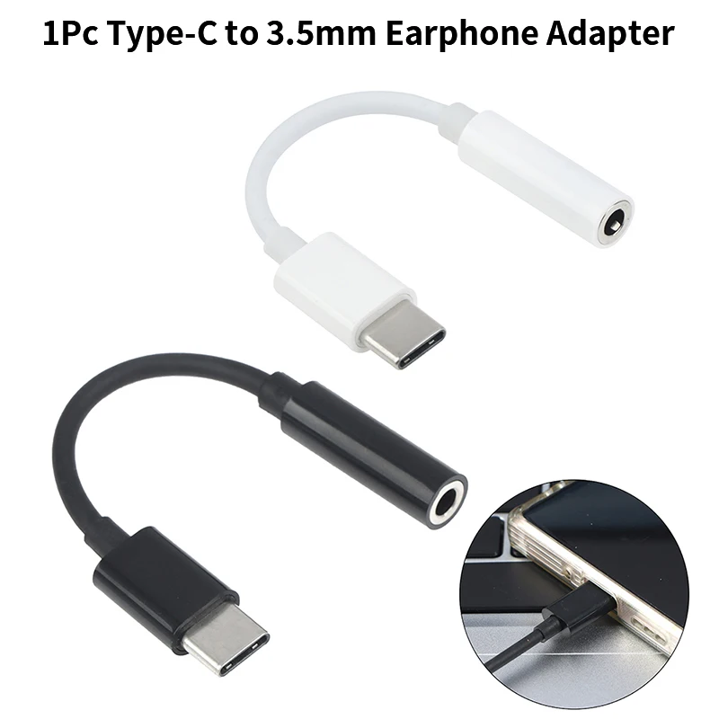 1 Pc Highquality Type-C To 3.5mm AUX Jack Earphone Audio Adapter Audio Splitter USB-C Converter Headphone Adaptor