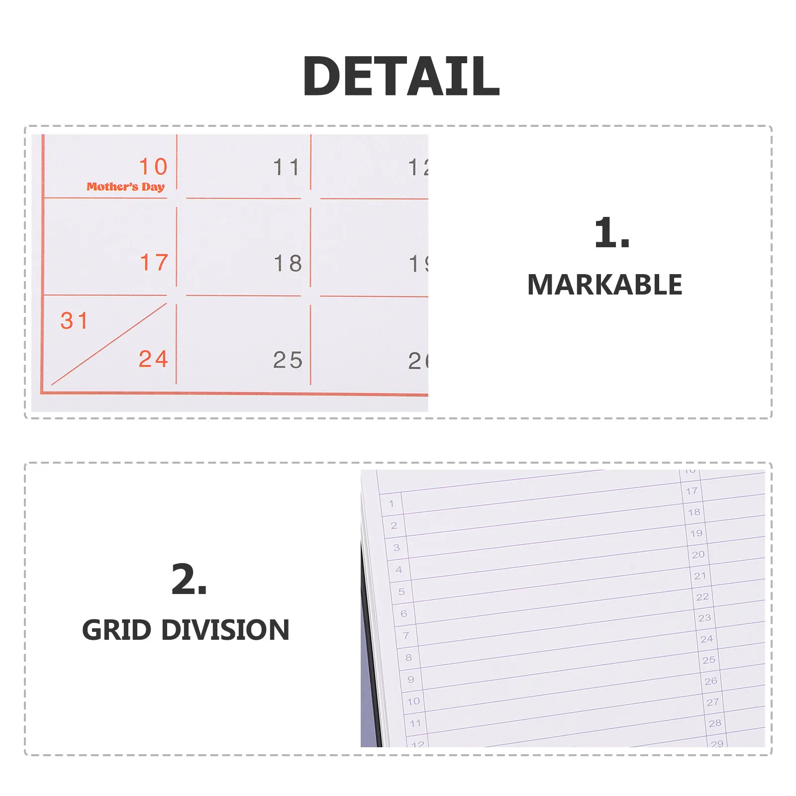 2026 Desktop Flip Calendar Minimalist Design Compact Size Holiday Dates English for Office Desk Planner Professional Workspace