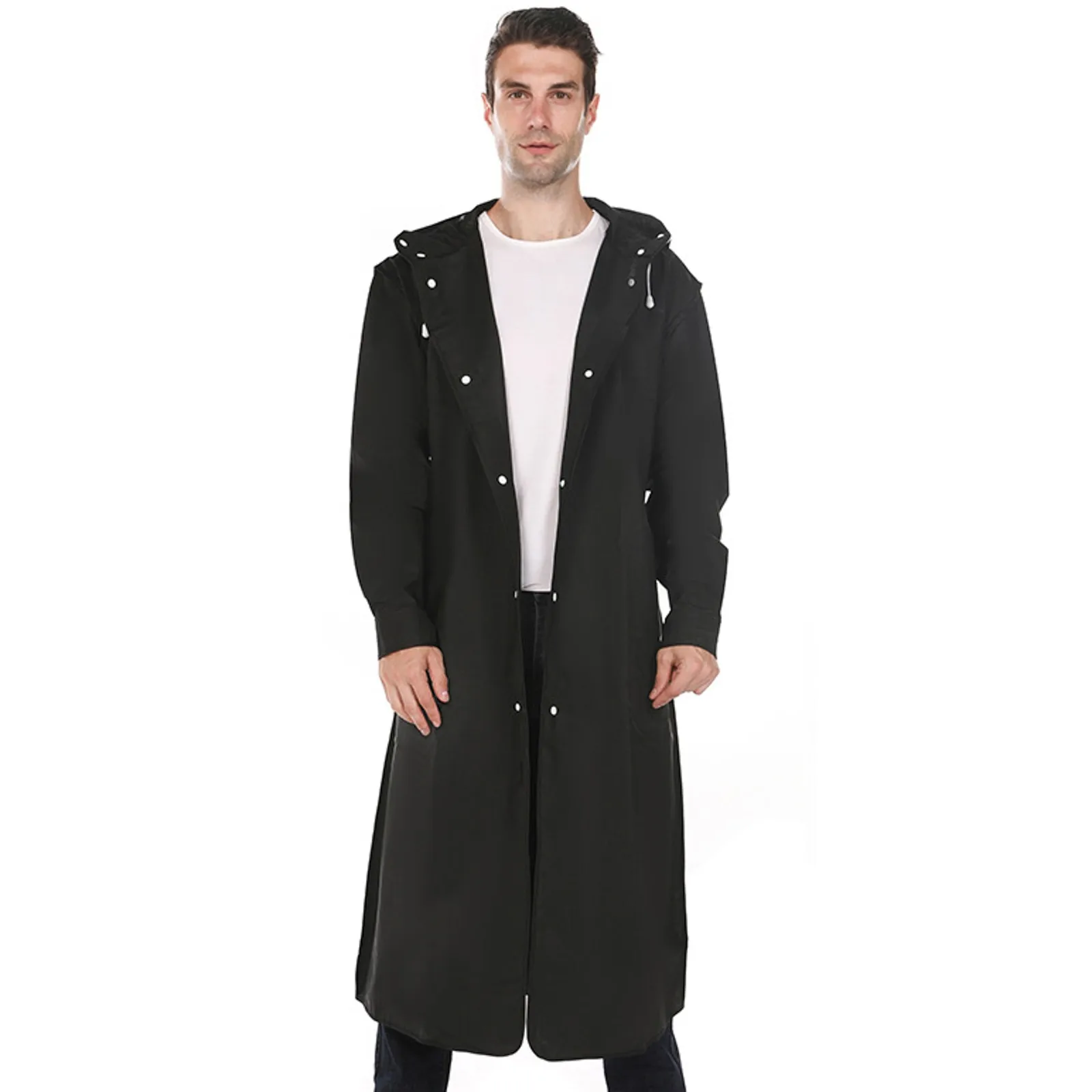 Imperméable long imperméable pour adultes, manteau de pluie à capuche pour femmes et hommes, randonnée en plein air, voyage, pêche, escalade, épaissi, mode