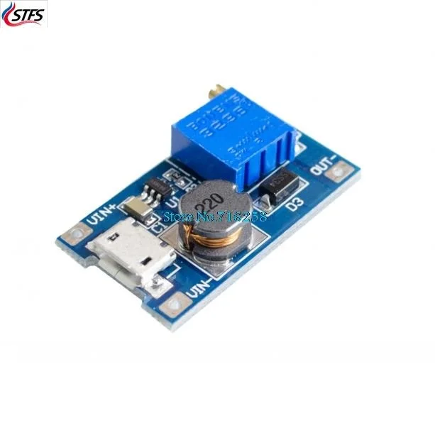 

DC DC Step Up Power Supply Booster MT3608 For Replace XL6009 Micro USB 2A Adjustable 2-24V To 28V Step-up Module