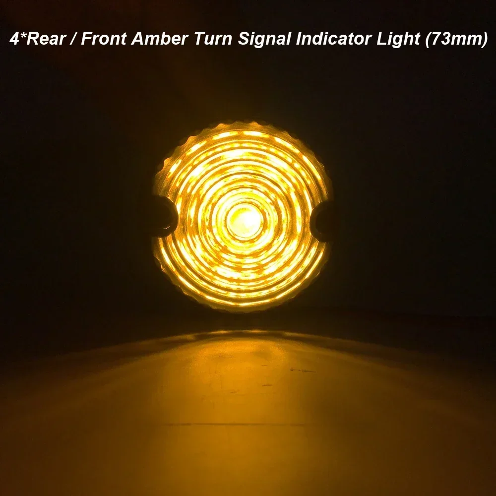 2pcs For Land Rover Defender 90 110 Complete Upgrade Led 73mm Indicator Side Marker Lamp Fog Turn Signal Light Amber