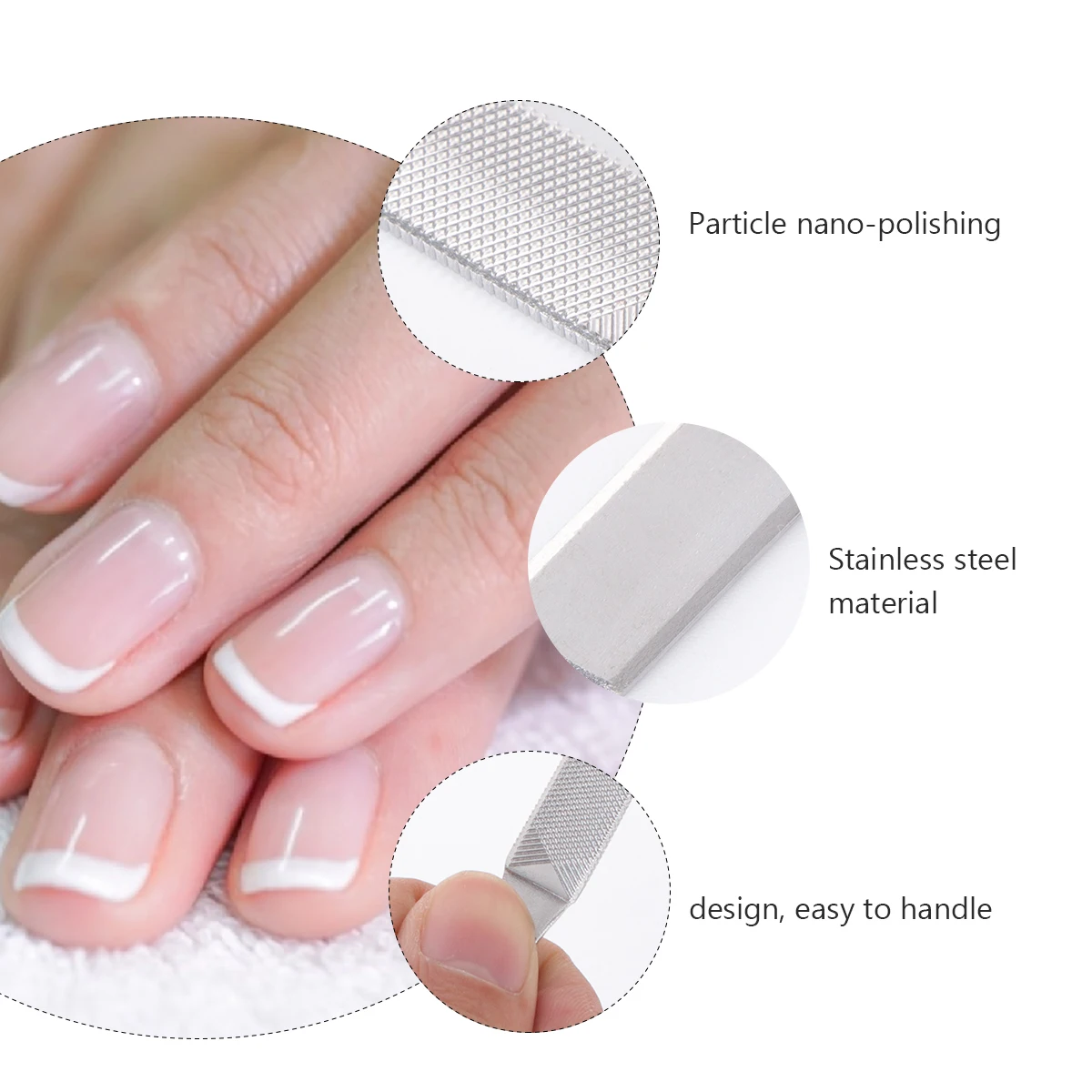 

18Cm Stainless Steel Nail Buffer Double Side File for Natural False Nails Manicure Tools Professional Pedicure Nail Care Long