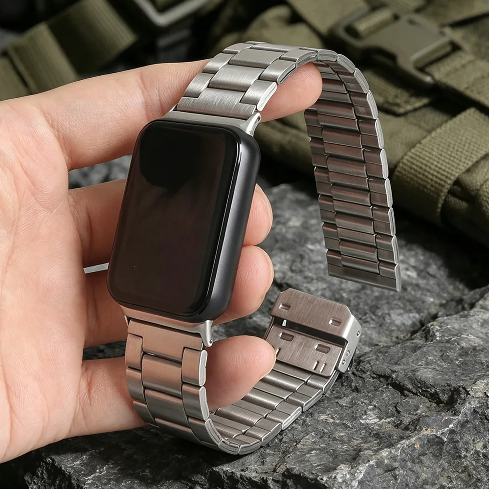For Xiaomi Band Mi 8Pro 9Pro 10Pro Strap Thin Three-Pearl Style Stainless Steel Wristband Redmi Watch 4/5/6 Breathable Band