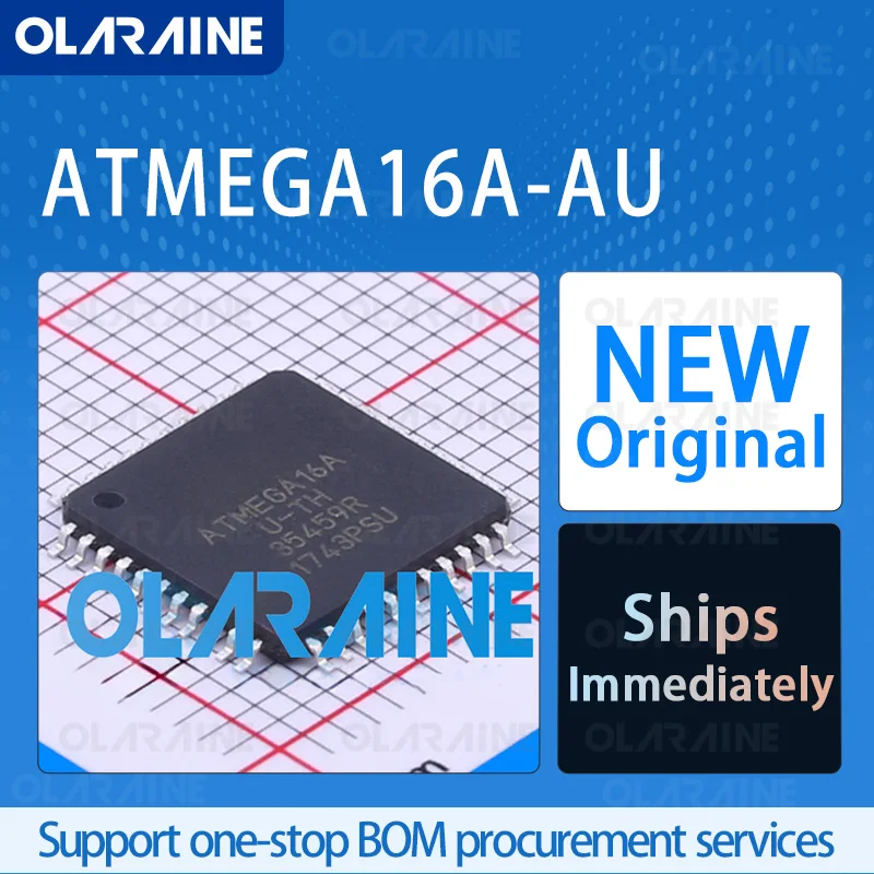 

1/5/10Pcs ATMEGA16A-AU TQFP-44 8-bit microcontroller -MCU RoHS AVR Data RAM 1 kB 32 I/O Voltage 5.5 V