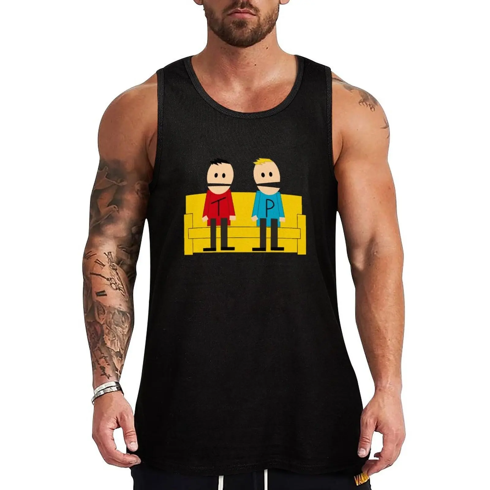 

Terrance and Phillip Tank Top Geometric Print Tank Top Modern Graphic Sleeveless