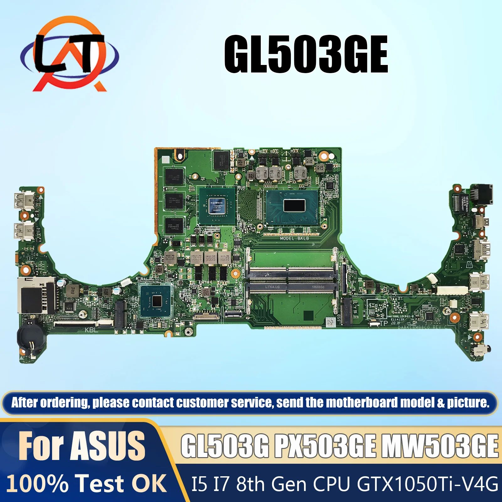 

GL503GE DABKLBMB8C0 Mainboard For ASUS ROG Strix S5BE GL503G PX503GE MW503GE Laptop Motherboard I5 I7 8th Gen GTX1050Ti/4G