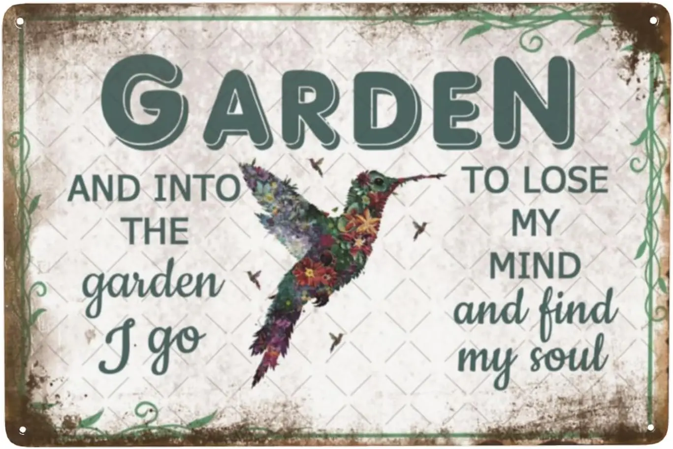 Y1,DZQUY Hummingbird Metal Sign Vintage Art Tin Retro Plaque Wall Decor For Home Farm Yard Garden Fence Res