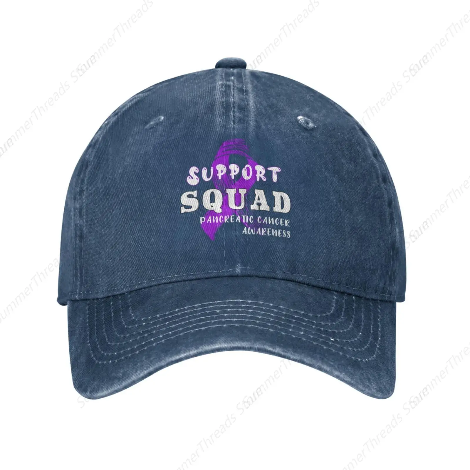 Support Squad Pancreatic Cancer Awareness Baseball Cap Casquette Dad Truck Flat Bill Snapback Brim Sports Denim Hip Hop Hat