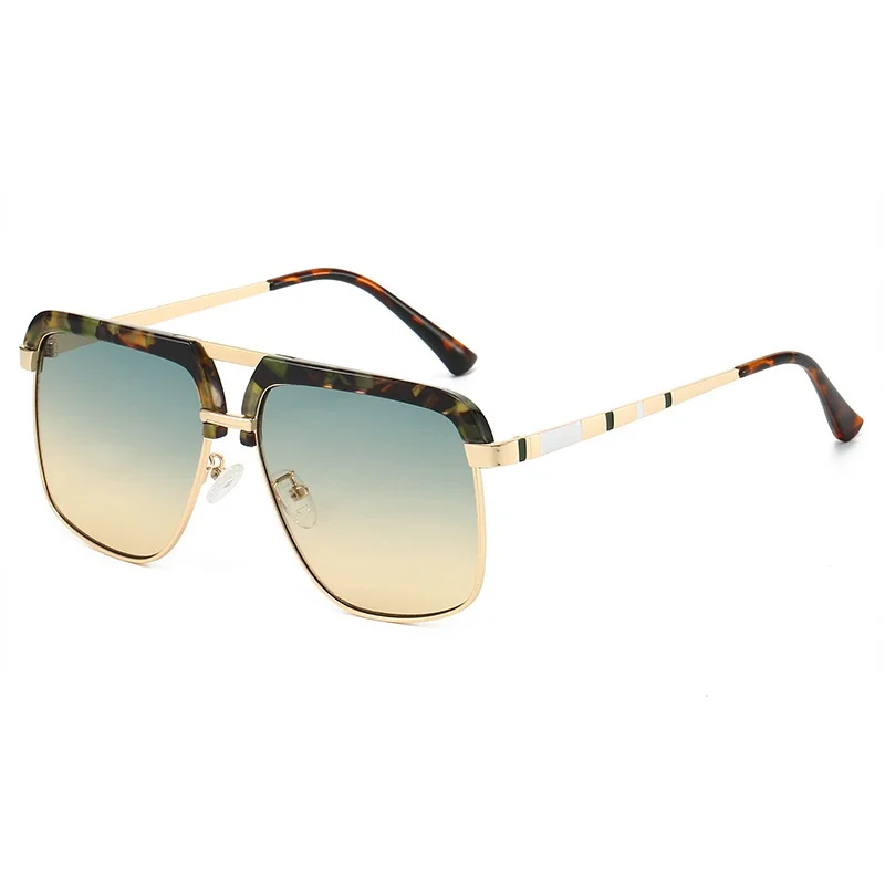 

Luxury Tortoiseshell Gradient Oval Women Sunglasses 2025 Retro Double-Bridge Thin Frame Trend Versatile Men Sun Glasses UV400