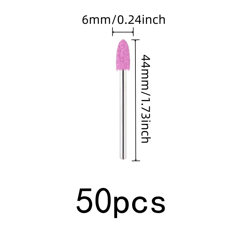 50Pcs 6mm Polishing Heads, Stable Structure, for Mechanical Grinding, Deburring & Mold Trimming - view 2