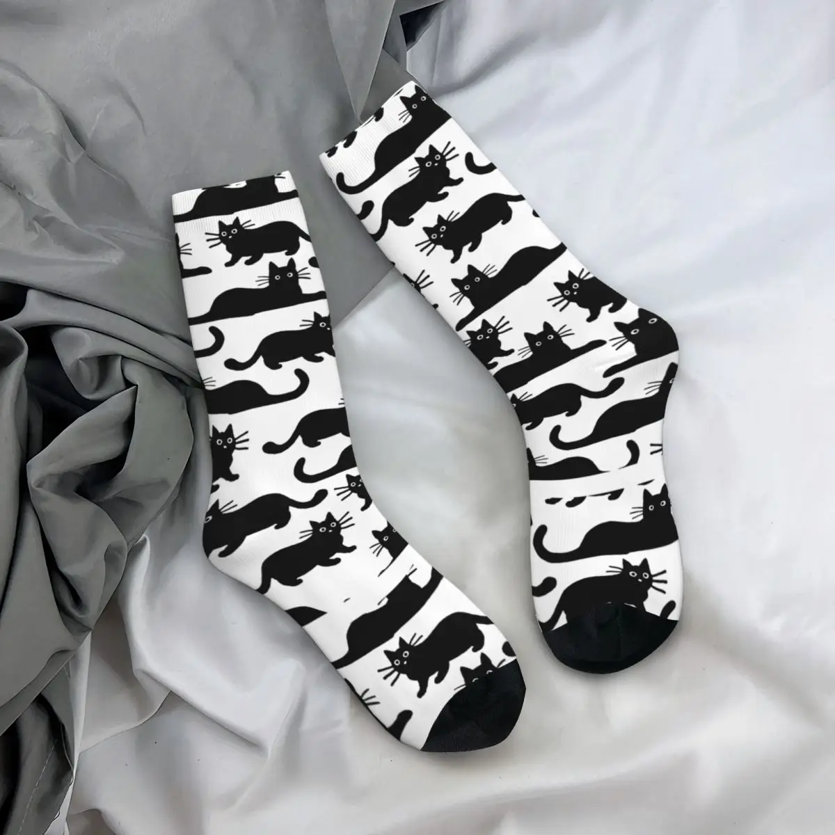 جوارب Black Cat 1 جوارب Harajuku عالية الجودة لجميع المواسم جوارب طويلة إكسسوارات هدية عيد ميلاد للجنسين