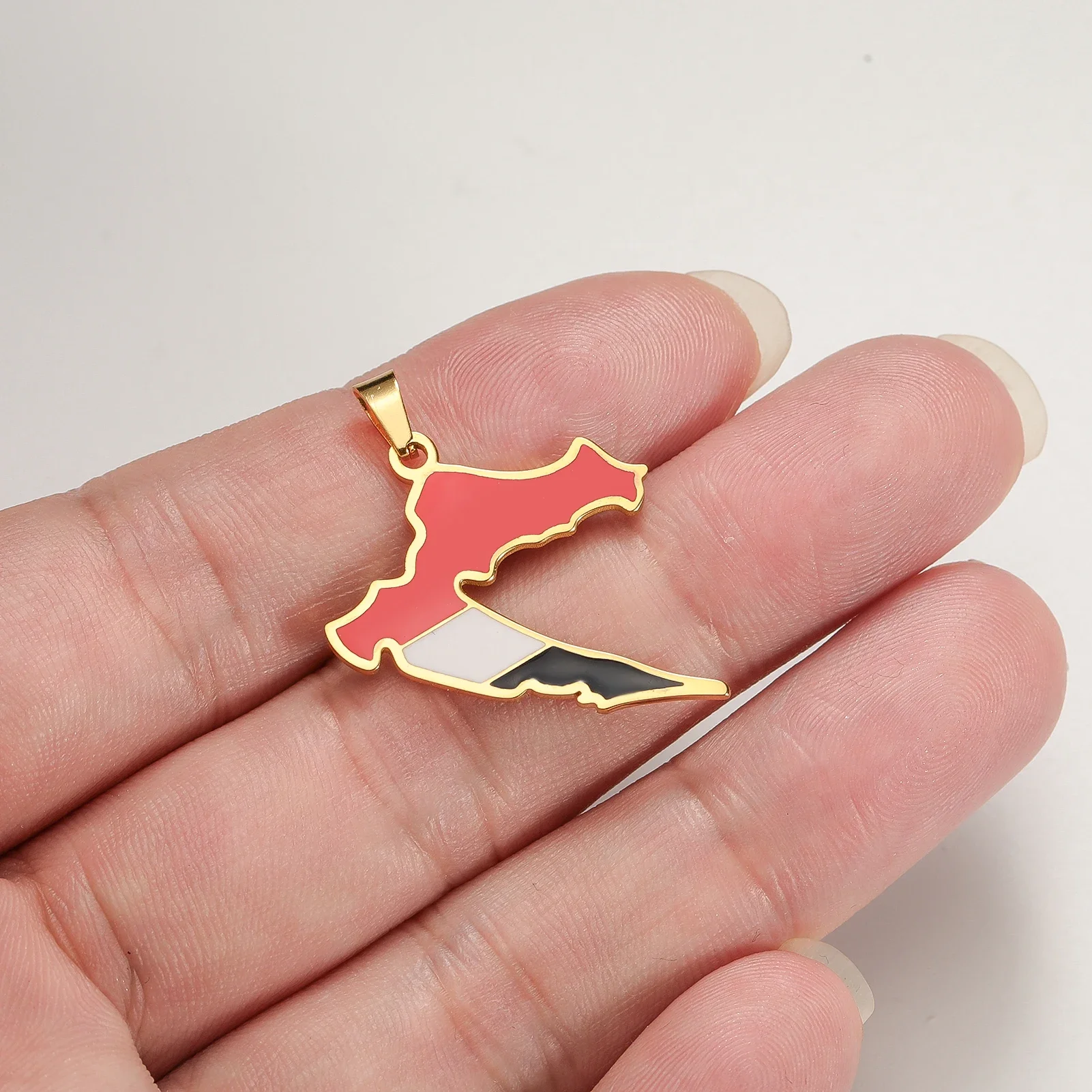 Croatia National Map Stainless Steel Pendant DIY Can Be Made as Necklace Accessory for Men and Women