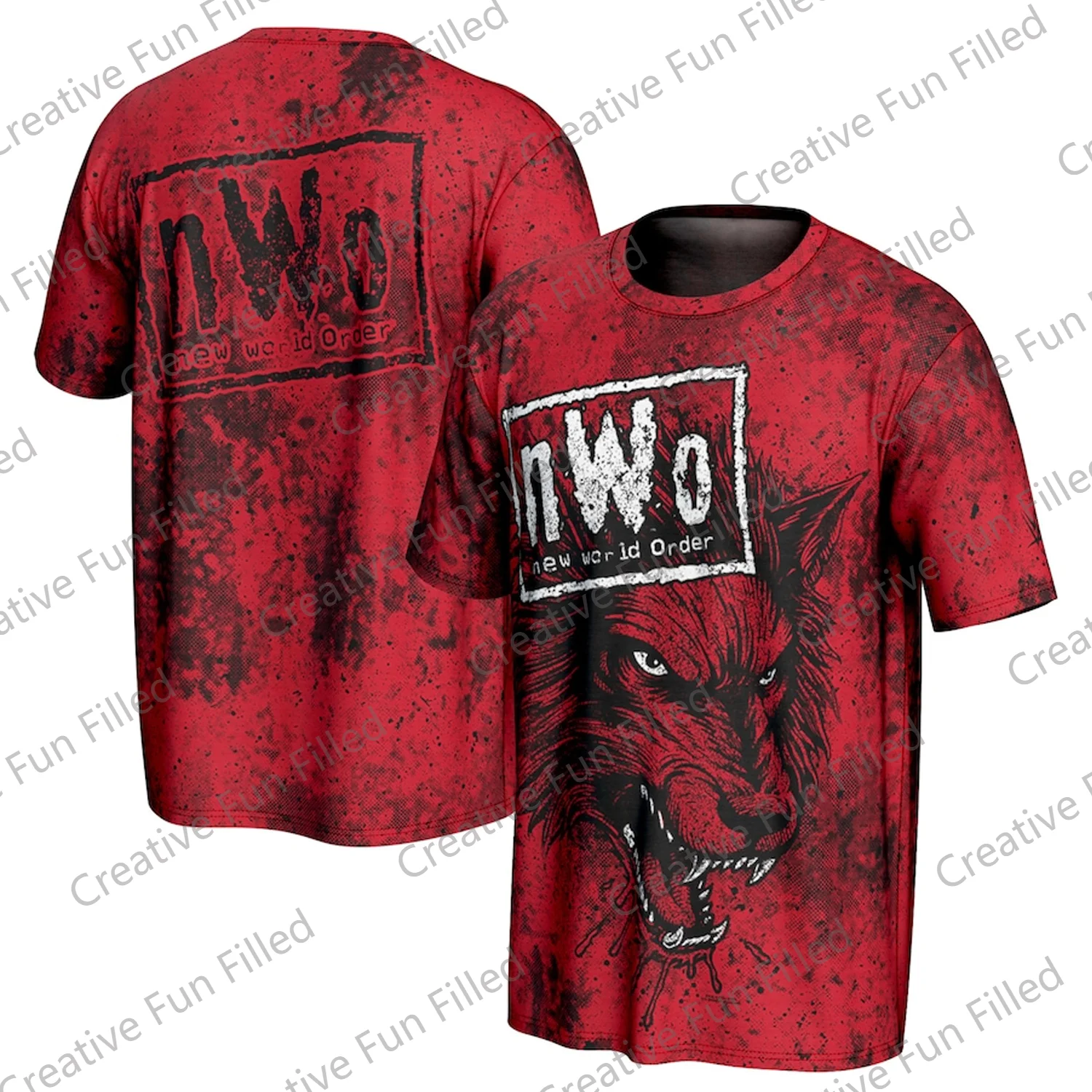 2024 New Arrival Summer Wrestling Match nWo ProSphere Wolfpac T-Shirt For Oversized Kids/Adults