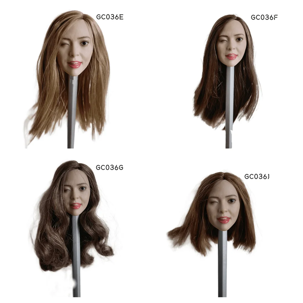 

Масштаб 1/6, резьба по головой, умная GC036, модель женщины-солдата, ПВХ, растение, короткие вьющиеся волосы, длинные прямые 12-дюймовые экшн-фигурки, кукла для тела