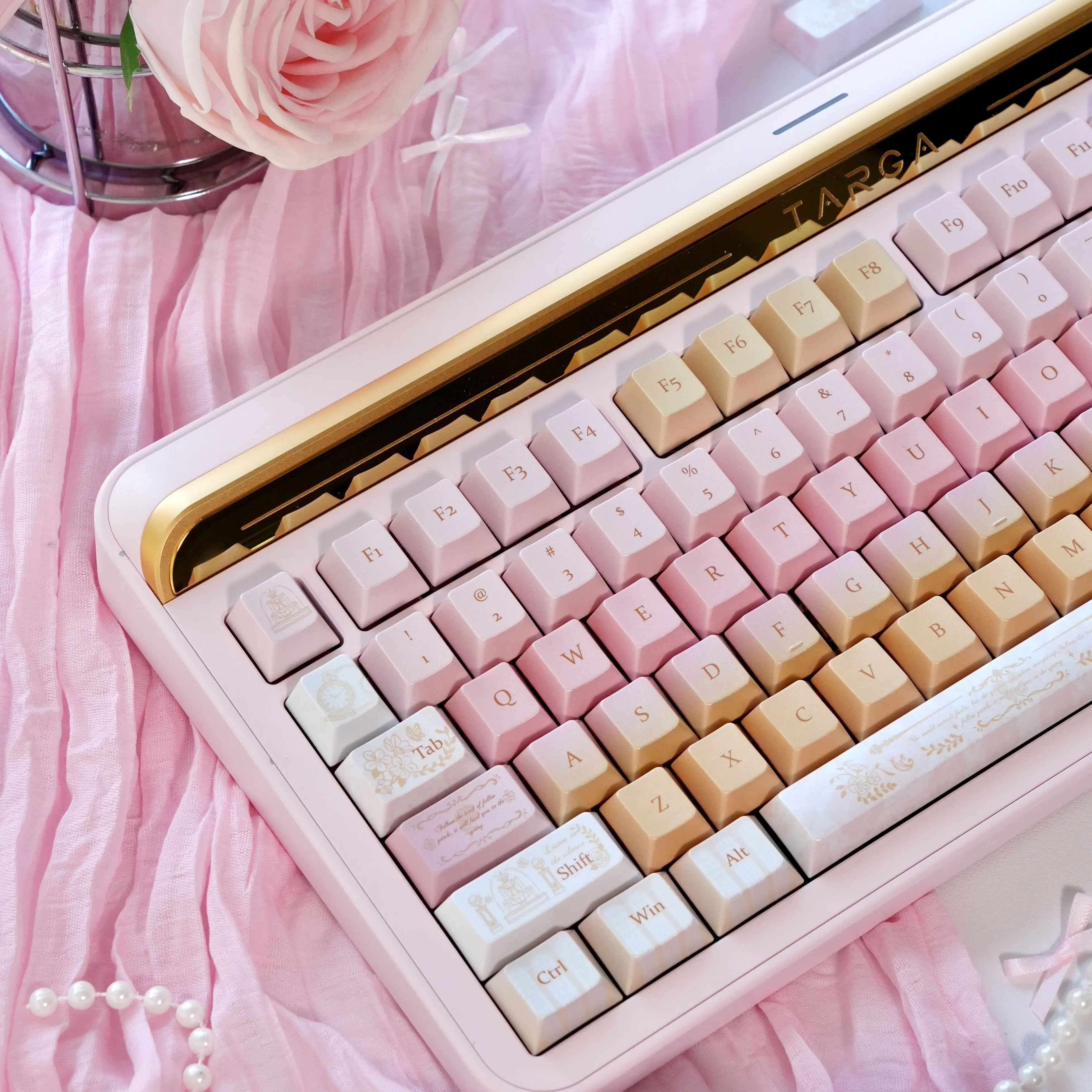 136 Key Pearl Paint Keycaps Cherry Profile PBT Sublimation Custom Gradient Keycap for MX-Switch ANS ISO Mechanical Keyboards