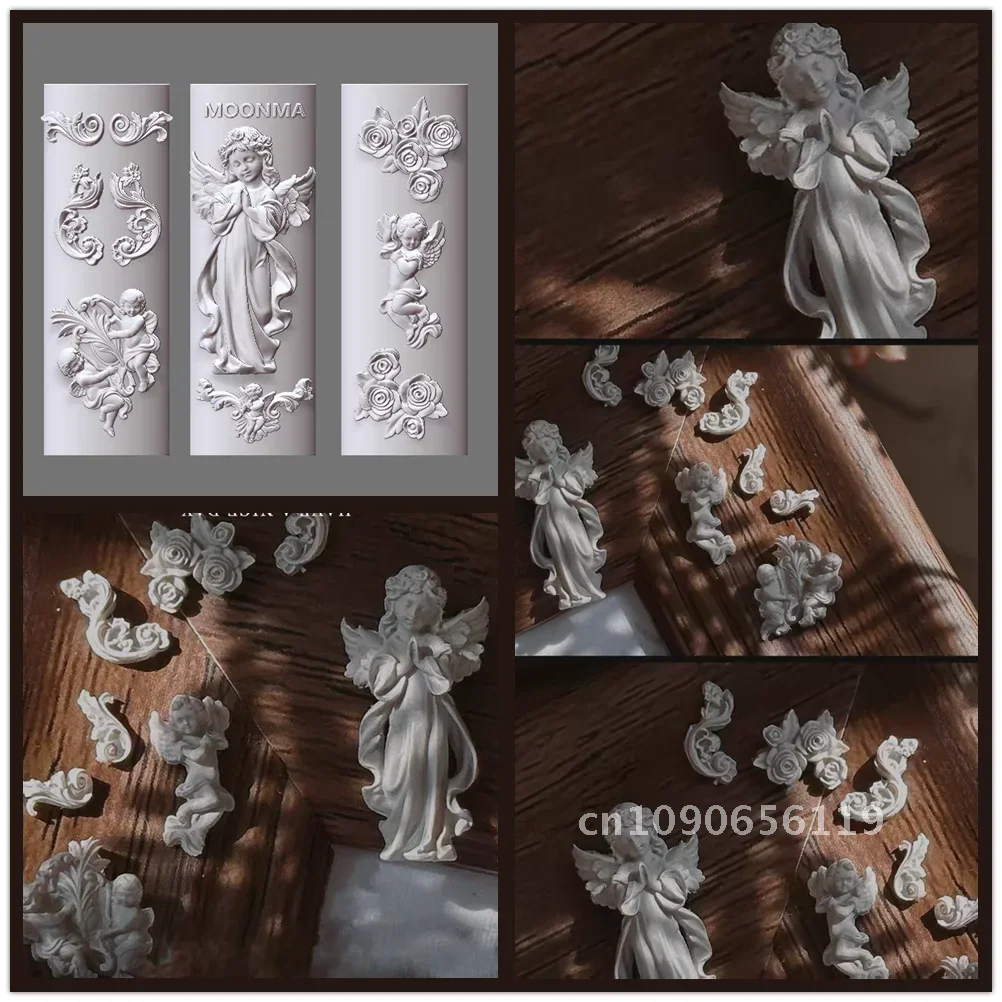 1pc Angels Love Gods Crows Tulips Peacocks  3D Acrylic Mold Nail Art DIY Design Silicone Nail Art Templates Nails  Mold