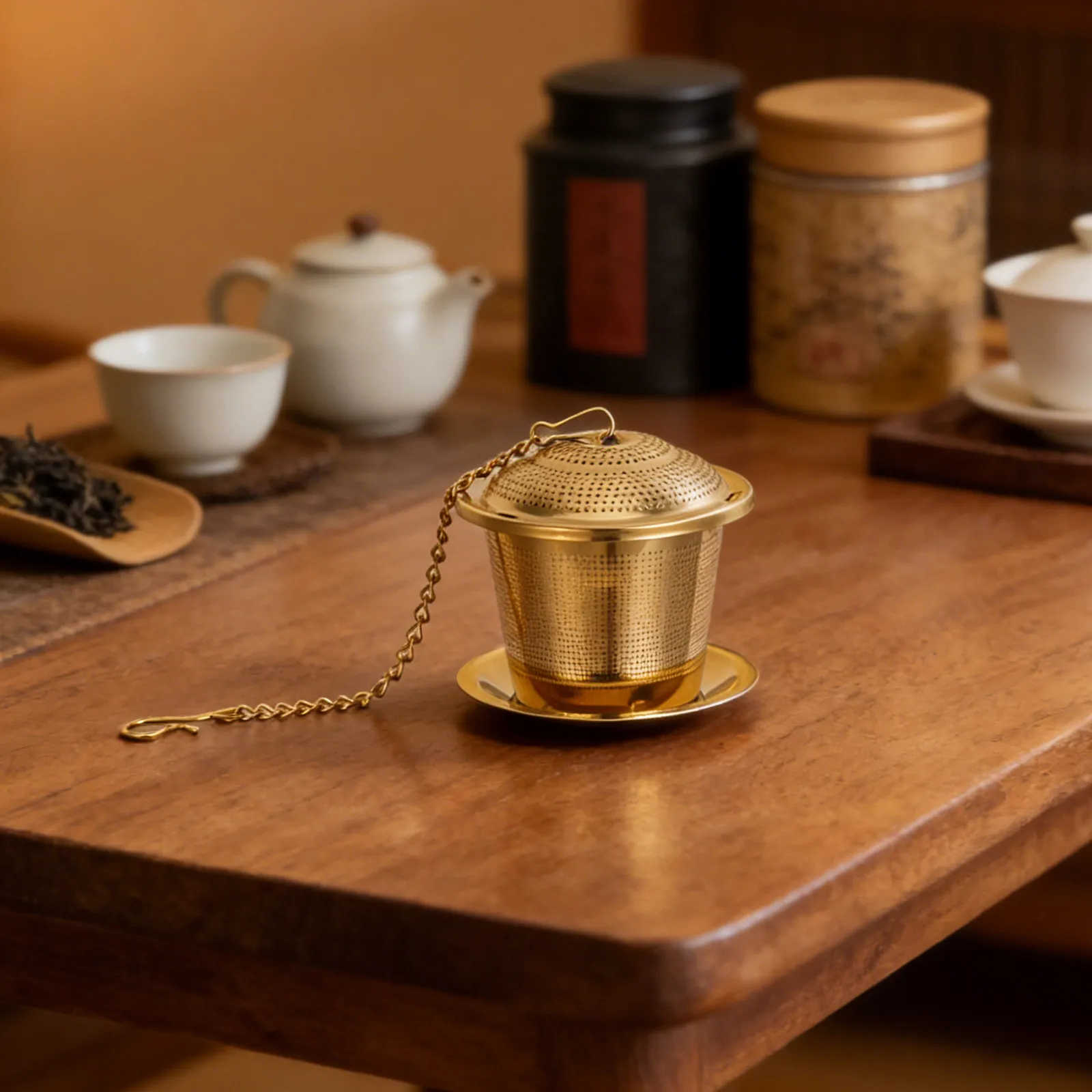 

Набор из 2-х заварочных корзинок из нержавеющей стали с мелкой сеткой, крышкой и цепочкой, большой емкости, многоразовые, для рассыпного чая, для кружек и чашек