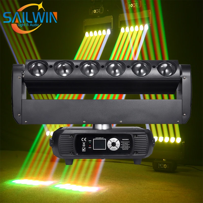 

Sailwin DJ Stage Lighting Infinite 6X40W 4IN1 RGBW LED Moving Head Beam Light With DMX512 Control 17/37CH For Disco Event Party