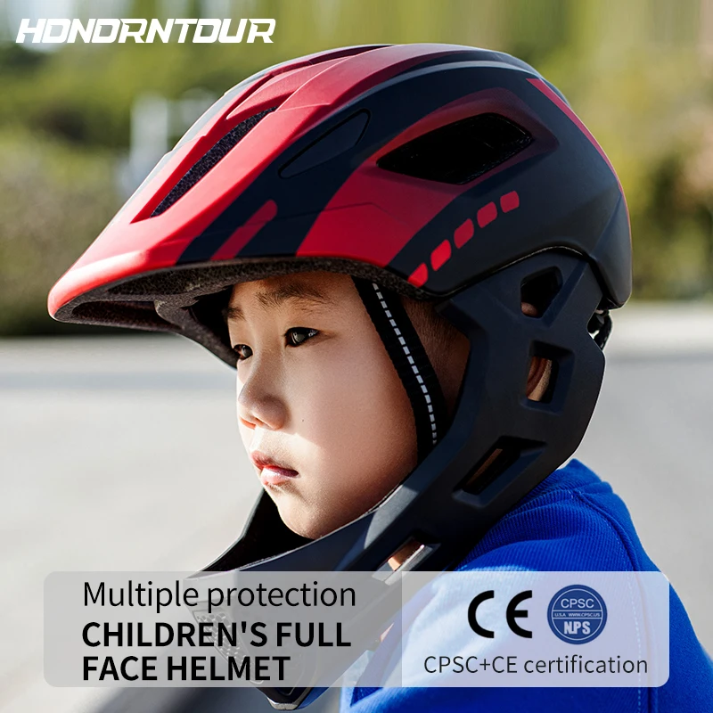 HONORTOUR Children's Riding Helmet Full Face Detachable Children's Outdoor Roller Skating Skateboard Balance Car Safety Helmet