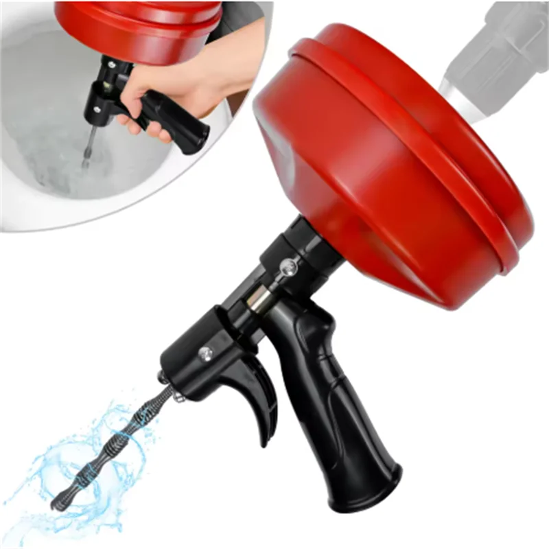 Drum Wheel Type Toilet dredge Machine Sewer Artifact Home Kitchen Toilet Water Plugging Tools Pipe Dredge 3.5-7.6M