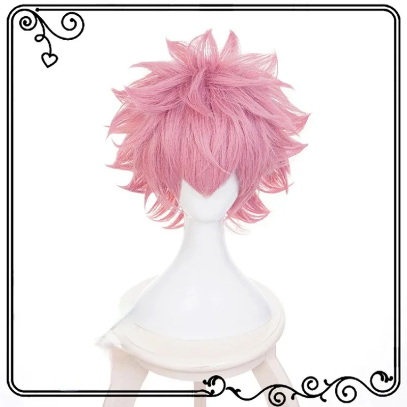 Bear's Den Anime My Hero Academia Ashido Mina Cosplay Wig Pinky Headwear Pink Short Hair Synthetic Halloween Prop New 2025