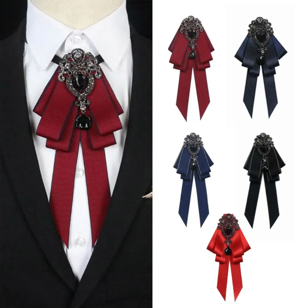 Лента, черная лента со стразами, галстук-бабочка, стразы, кристалл, галстук-бабочка, ткань, художественная лента ручной работы, брошь с бантом