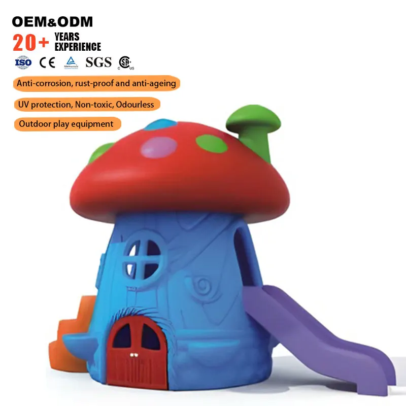 Mushroom House Kids Playhouse With Slide