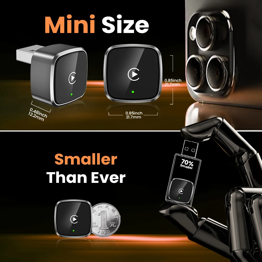 2in1 محول CarPlay اللاسلكي أندرويد السيارات AI صندوق ذكي سيارة نظام ذكي مناسبة لشركة فولكس فاجن تويوتا نيسان هوندا كيا أوبل MG #2