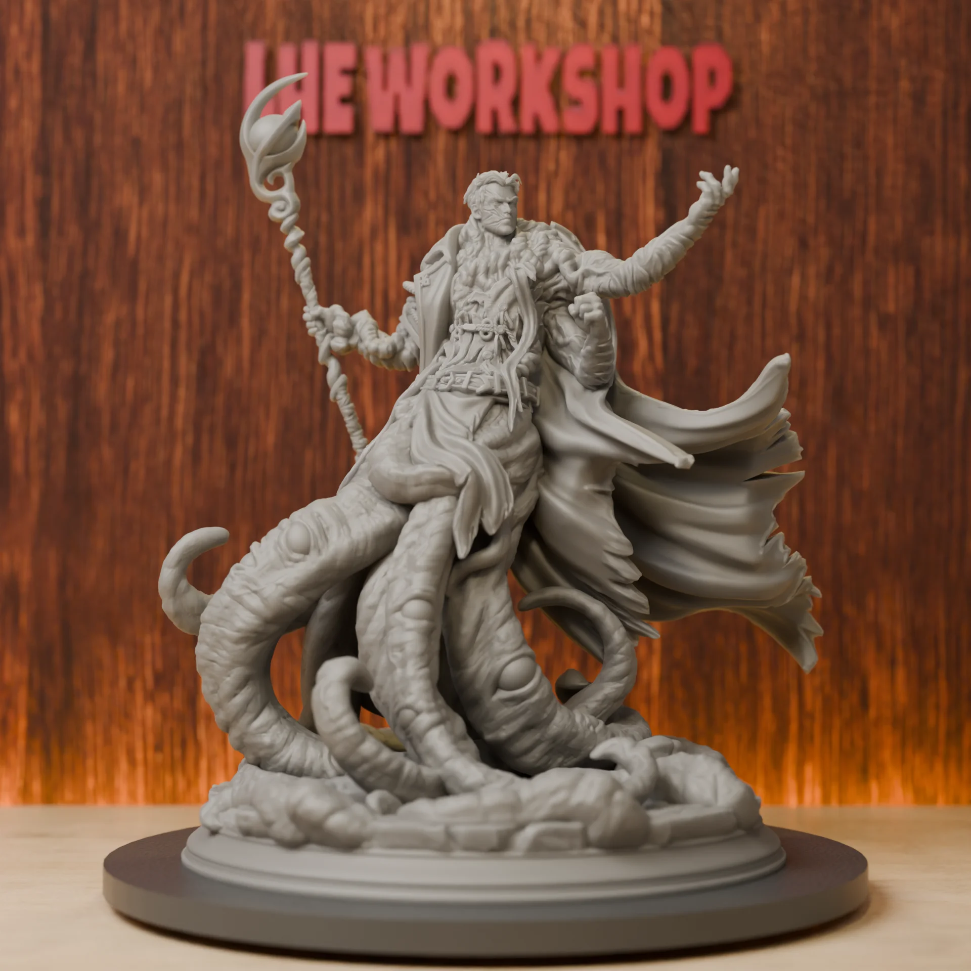 Ascendant Eldritch Sorcerer Miniatures | 28mm-75mm | Resin 3D Printed DND Pathfinder Mini | Unpainted Grey
