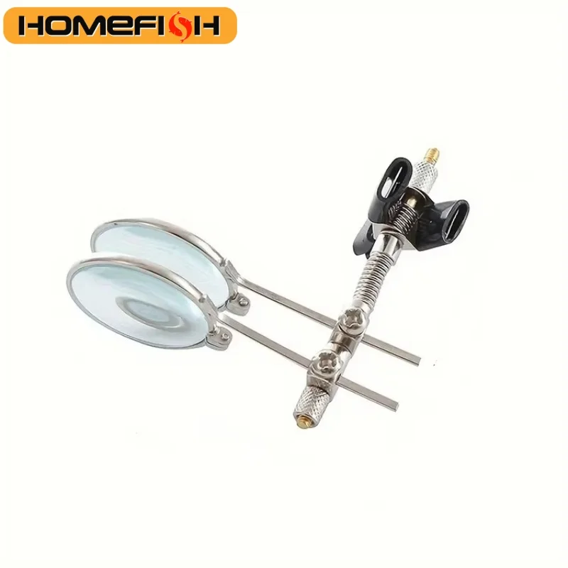 Lupas com clipe duplo ajustável 5X/10X para reparo de relógios, serviço de telefone celular, fabricação de joias, inspeção de pr