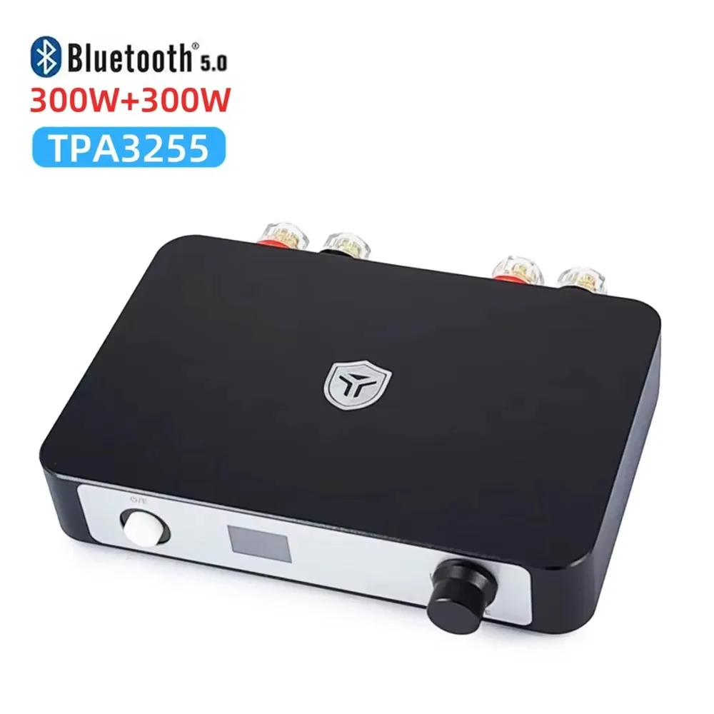 

HIFI Mini Bluetooth 5.0 TPA3255 Class D Power Amplifier 2.0 Audio Amplifier 300Wx2 600W DSP Control Ne5532DR