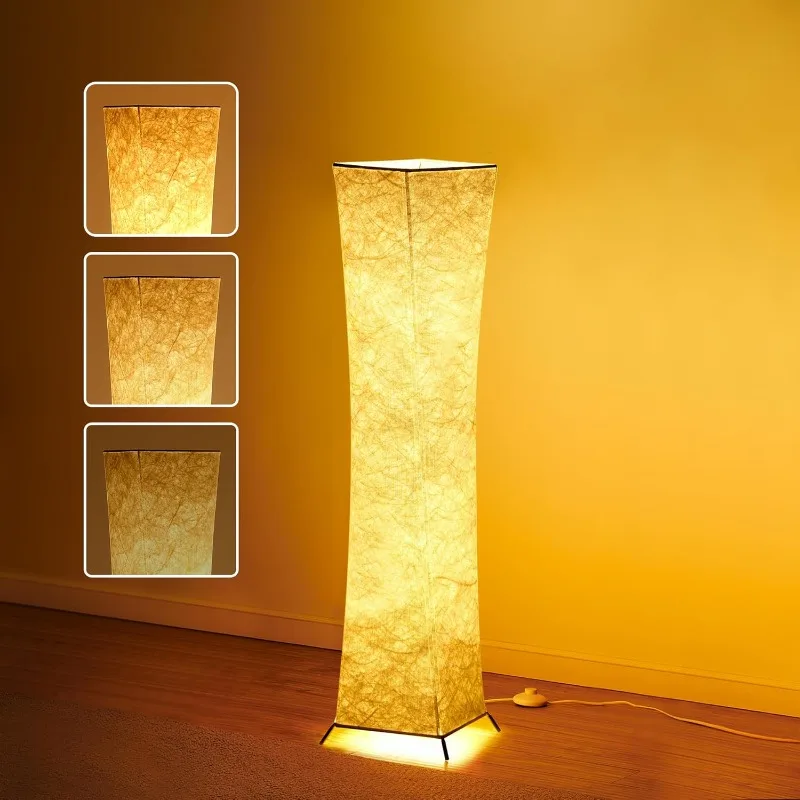 

Floor Lamp, Dimmable 39" (XS) Tall Standing Lamp, 3 Levels Adjustable Brightness 12Wx2 LED Bulbs, Column Floor Light w/Wh