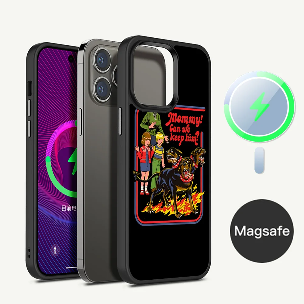 Halloween Satan Vintage Let's Summon Phone Case Magnetic Case For iPhone 14 13 12 11 15 Pro Max Plus Mini For Magsafe Wireless