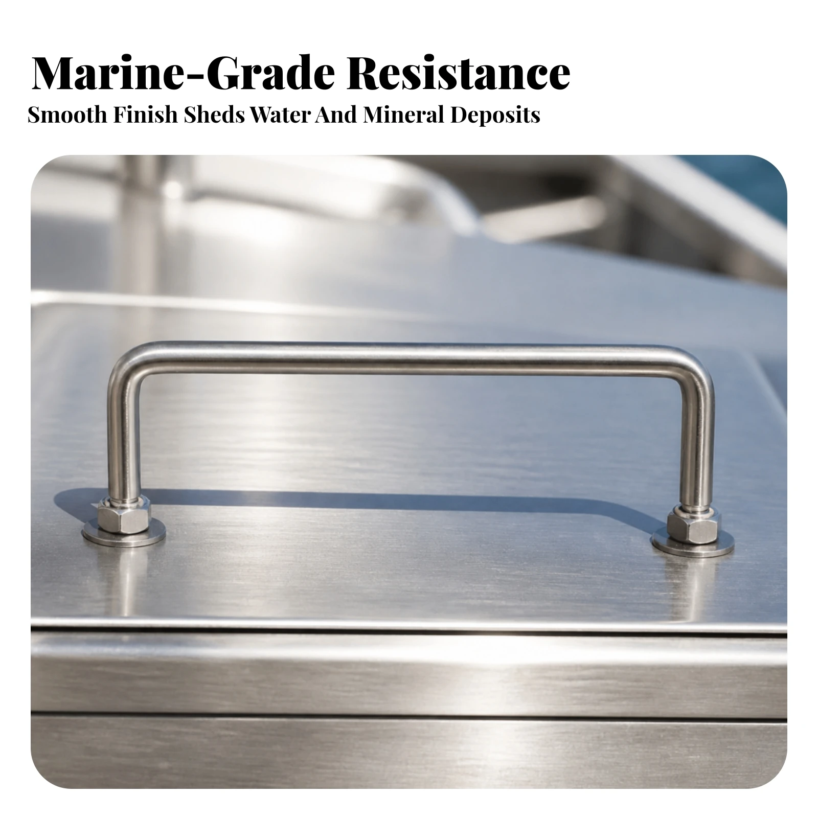 U-Shaped Pull Handle Corrosion Resistant Stainless Steel Handle with Nuts Hardware Rustproof Heavy Duty for Boat Owners