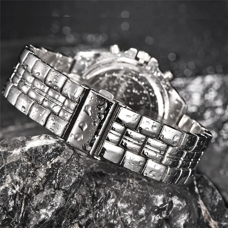 Genuine XINEW Brand Men Watches Fashion Casual Alloy Band Simple Date Quartz Vintage Watch Black Relogio Masculino Reloj Hombre