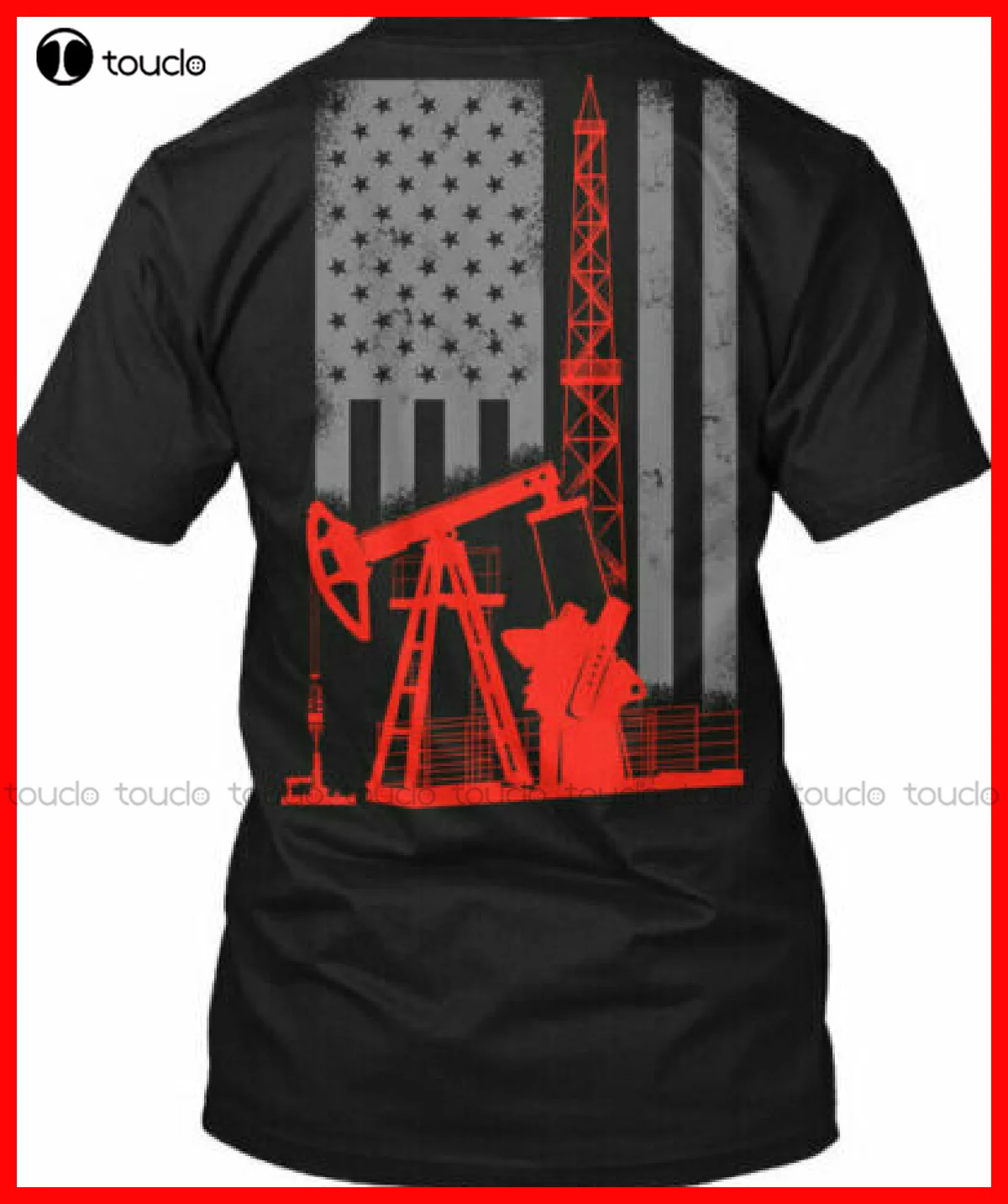 Oilfield Flag! Not Sold In Stores! Tee T-Shirt Cotton Crew Neck Black Shirts For Men Custom Aldult Teen Unisex Xs-5Xl