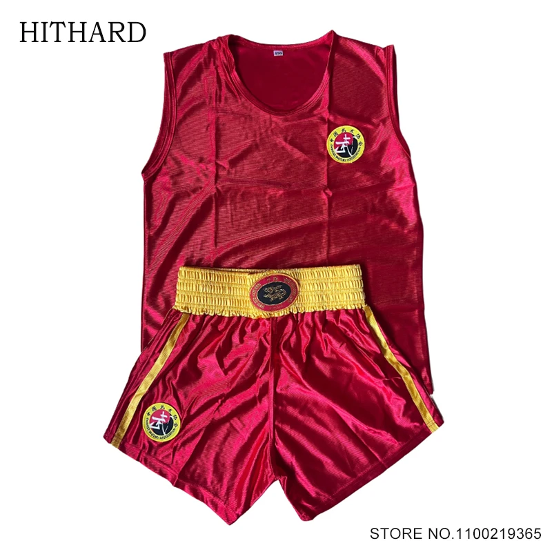 Boxing Shorts Vest Set Quick Dry Muay Thai Shorts Men Women Child Sanda Wushu Uniform Gym Martial Arts MMA Training Clothing