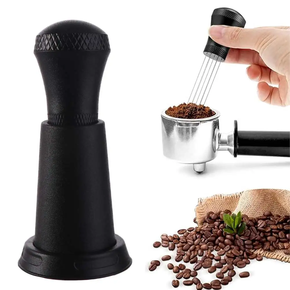 Magnetic Coffee Powder Stirring Needle Stainless Steel With Storage Base Coffee Stirrer Prevent Clumping Non-slip Handle
