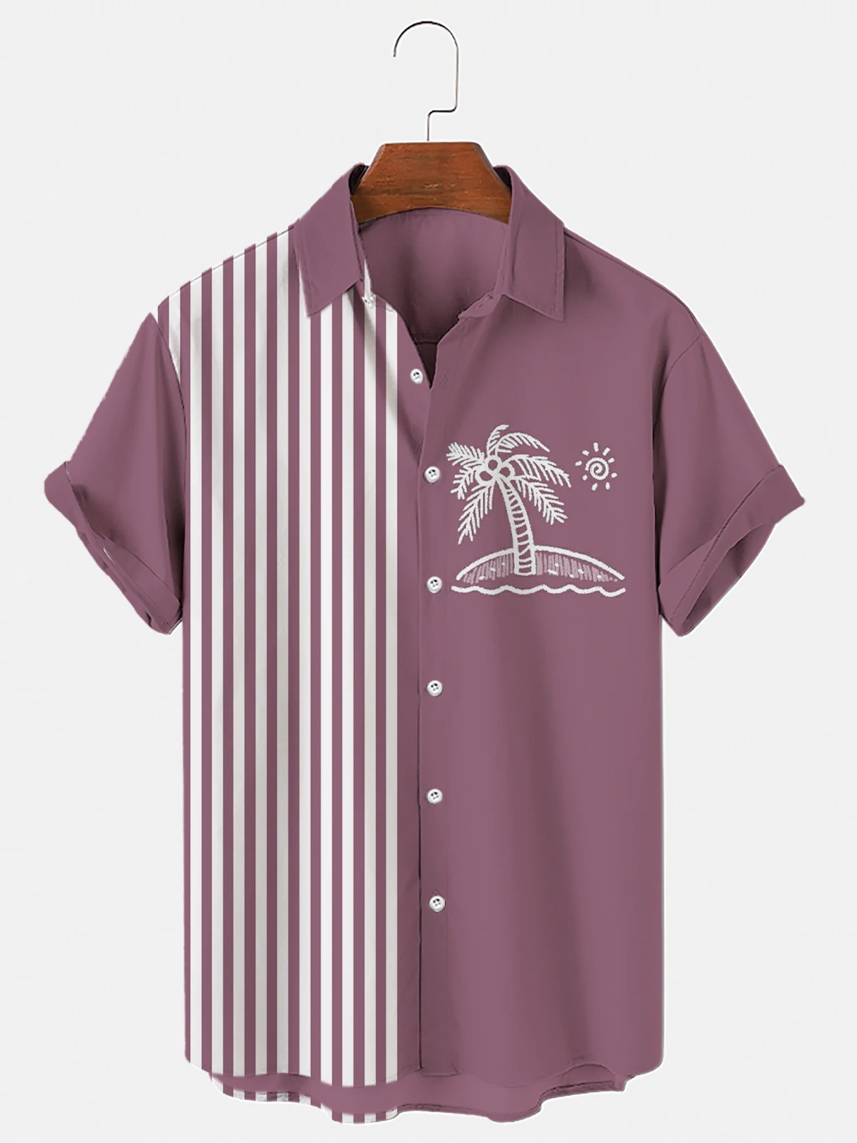 

Men's Hawaiian Coconut Tree Casual Floral Shirt Vacation 3d Print Single Breasted Short Sleeve Beachwear Streetwear Camping