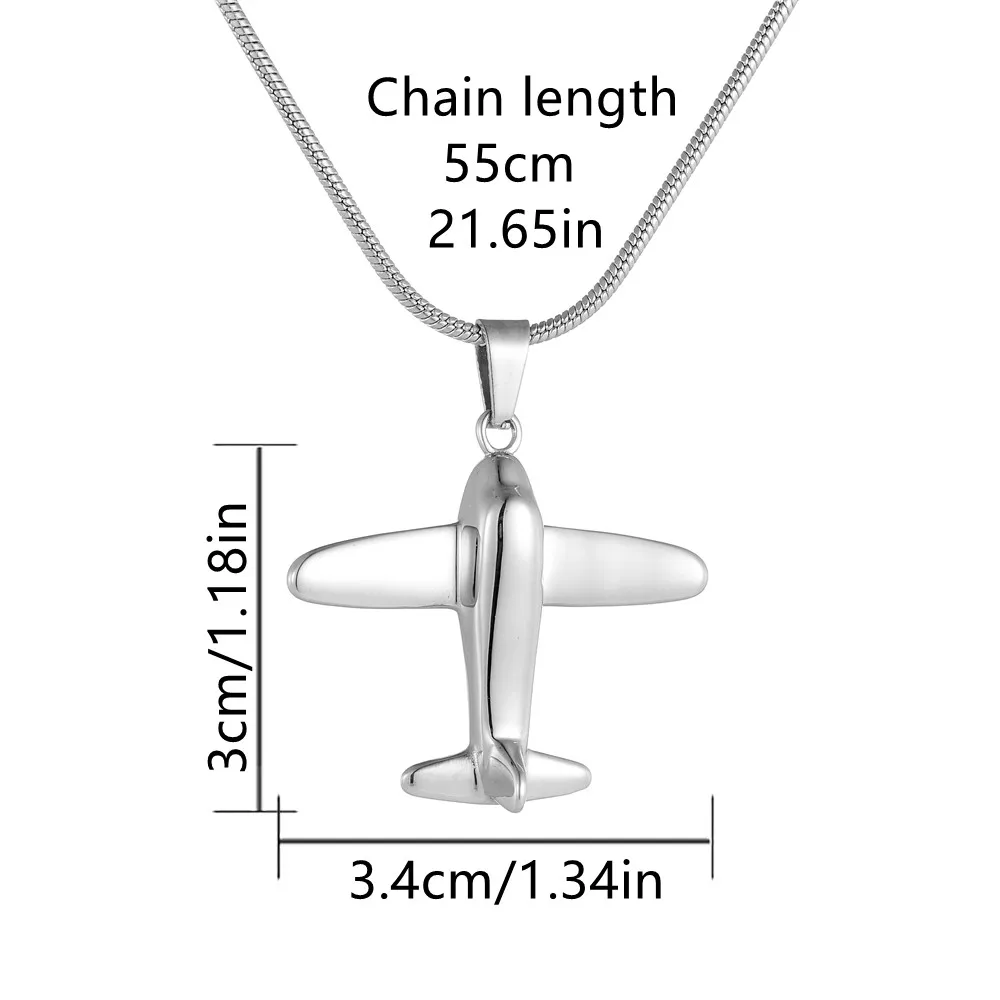 قلادة حرق الطائرة من الفولاذ المقاوم للصدأ للرماد البشري - تذكار مجوهرات الجرة التذكارية، يحمل رماد الرجل المحبوب #4