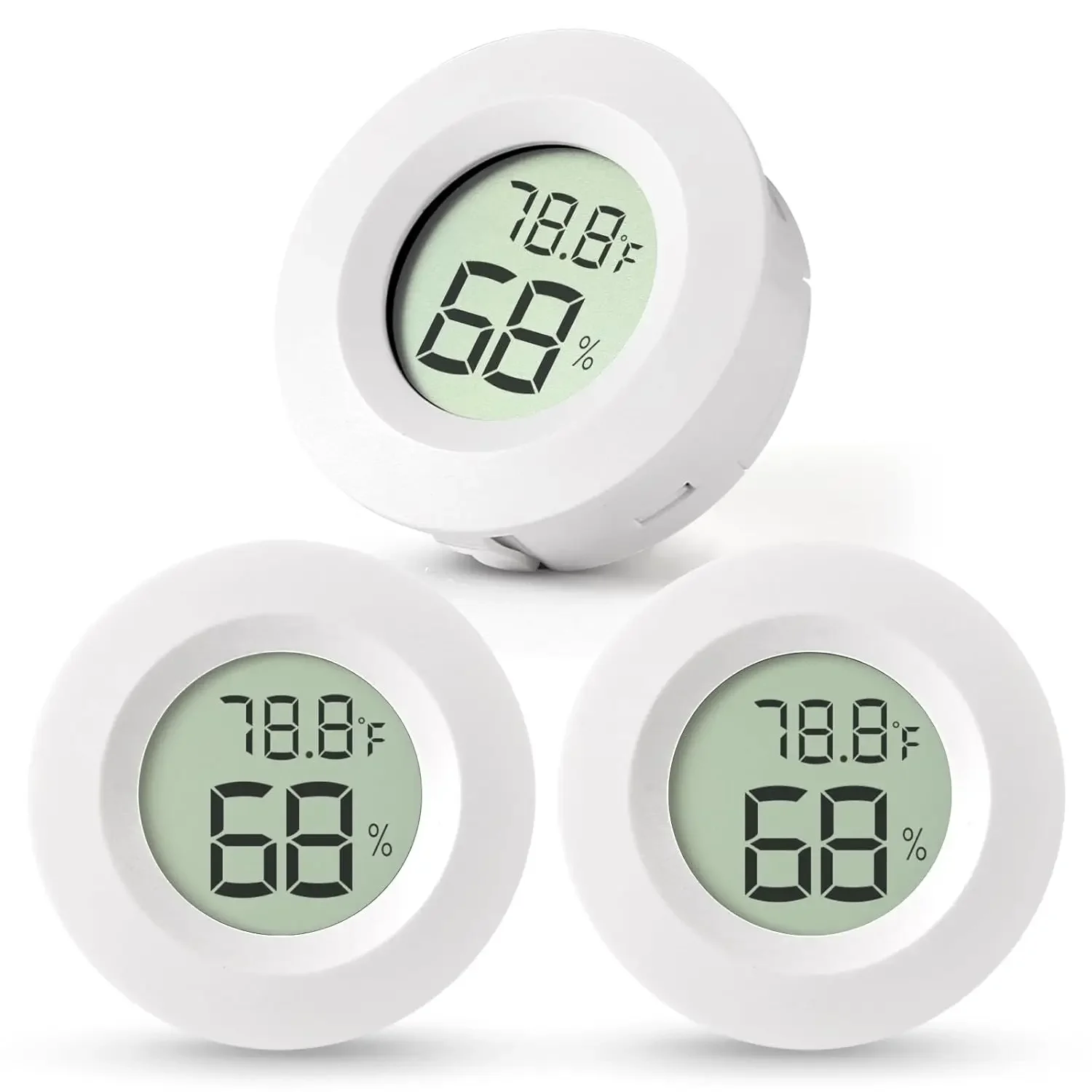 

3-Pack Mini Digital Hygrometer Thermometer, Indoor/Outdoor Humidity & Temperature Meter, ℉/℃ For Home, Office & Car