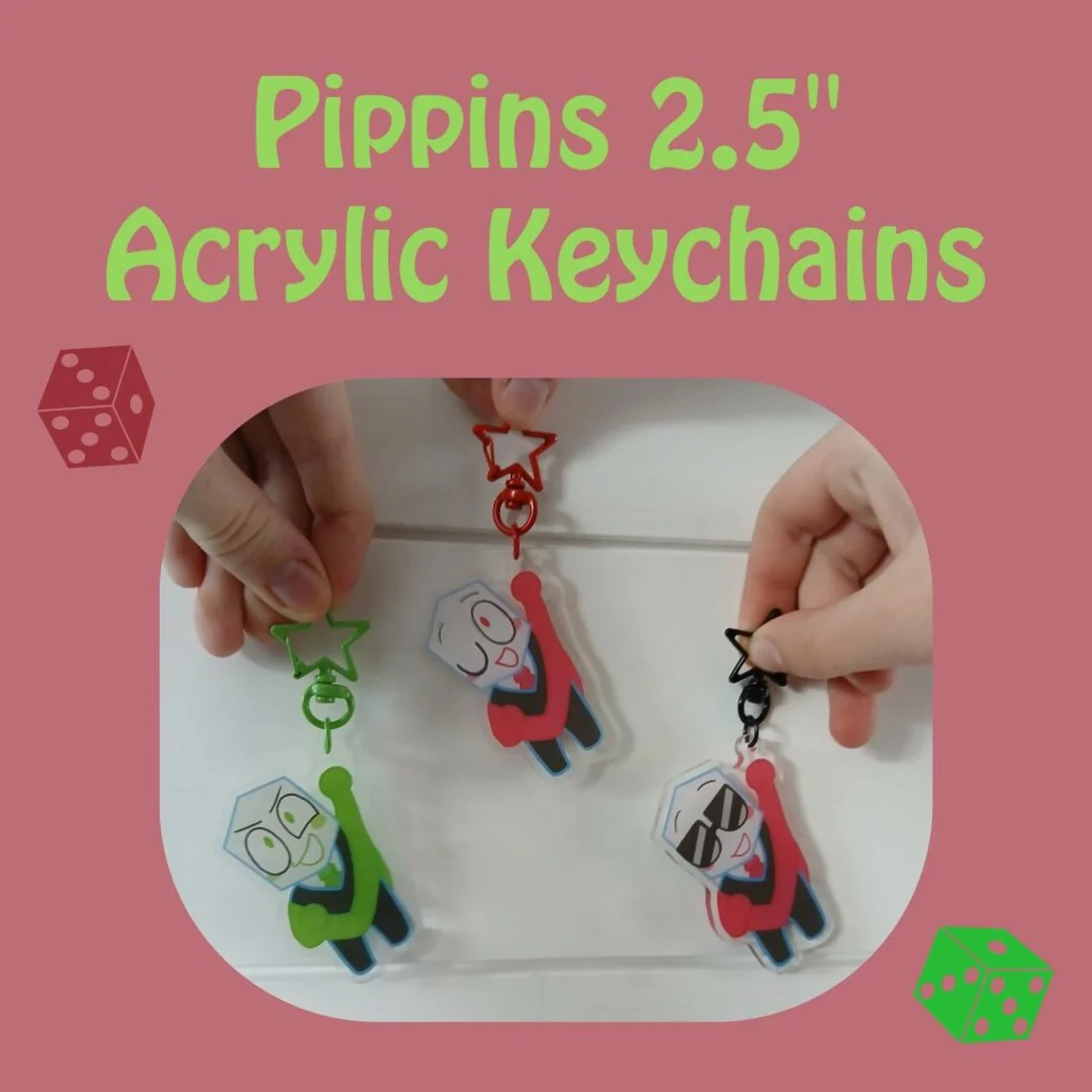 Pippins 2.5-Inch Acrylic Keychain for Bags And Luggage Cute And Stylish Design Non-Toxic Eco-Friendly Artwork Key Holder