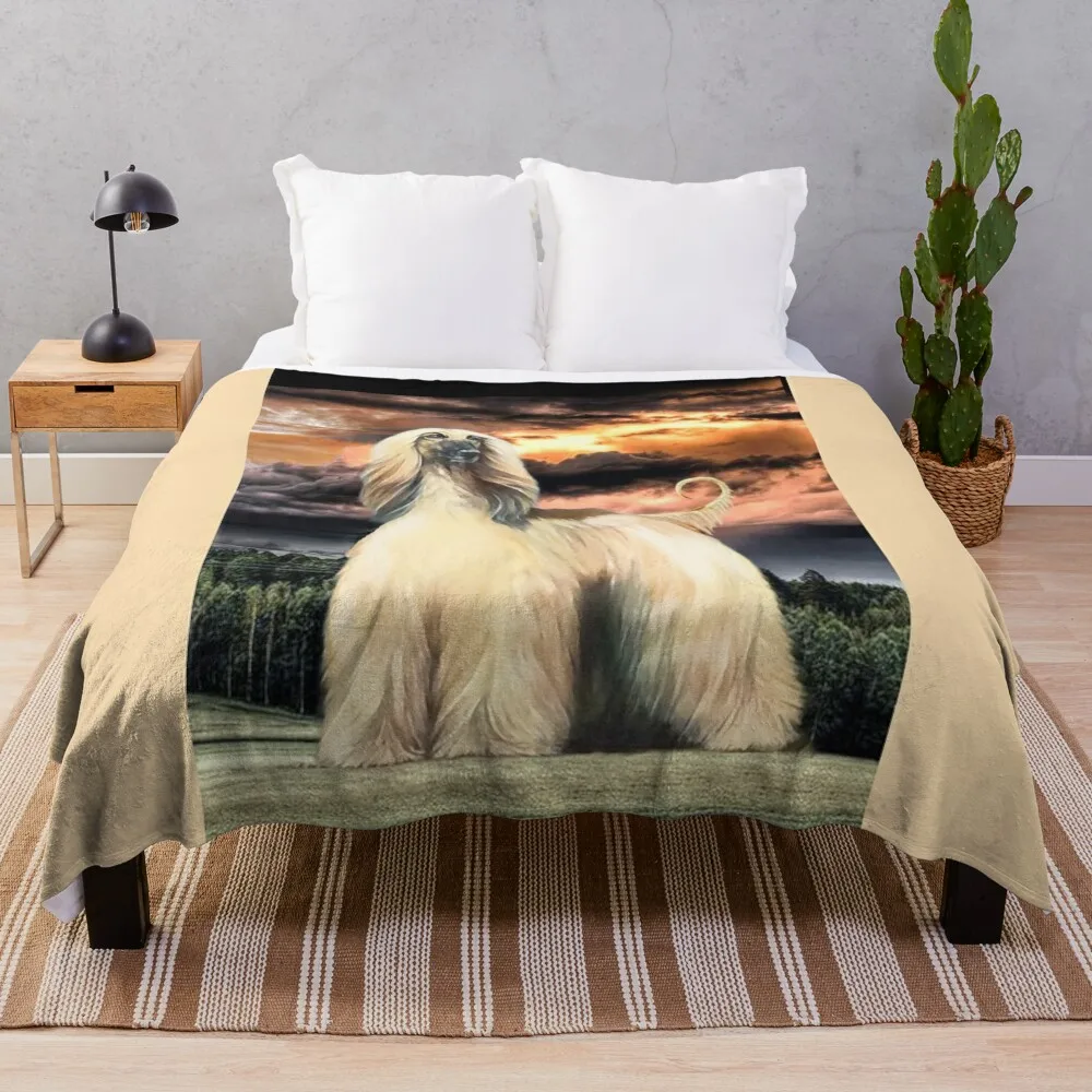 

The Majestic Afghan Hound. Masked Gold. Throw Blanket cosplay anime Fluffy Softs Blankets