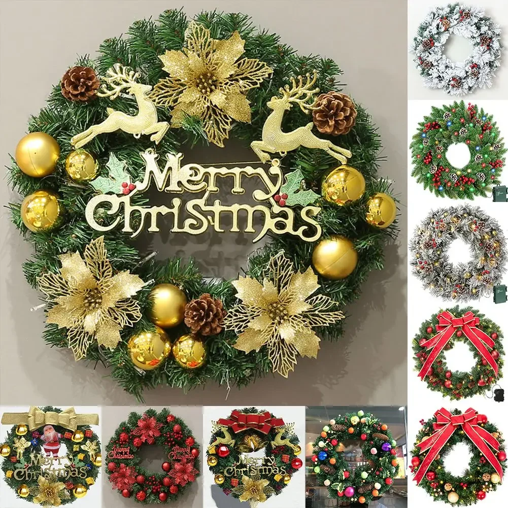 1 Pcs Exquisite Lantern Christmas Wreath Vine Christmas Solid And Long-lasting Ensuring A Reliable Service Life 60cm