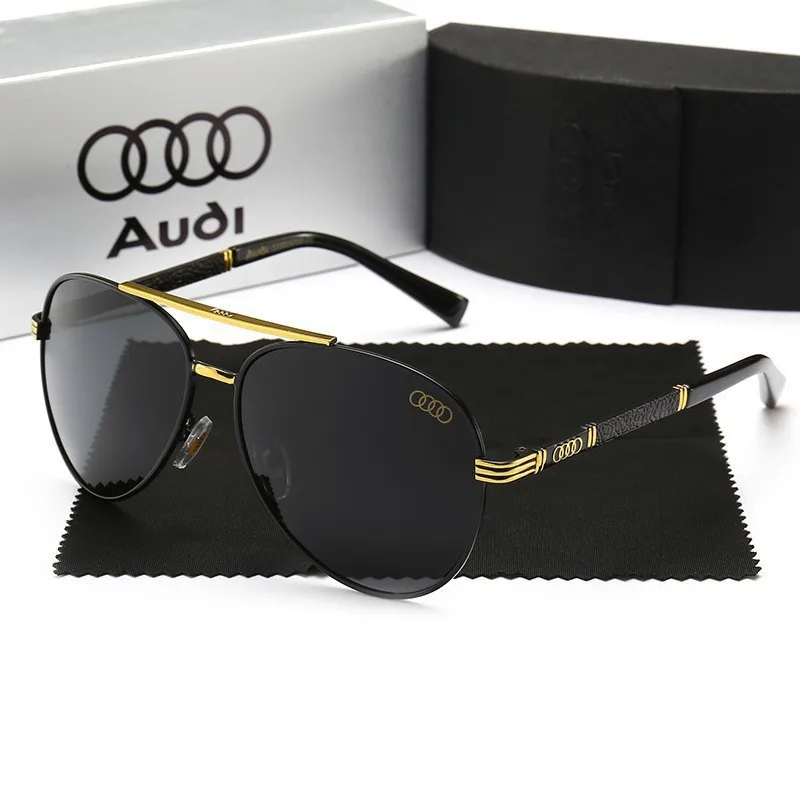 Audi UV400 Polarized AntiGlare Retro Flight Sunglasses Glasses for Motorcycle Classic FrogEye Outdoor Glasses Men Women 501