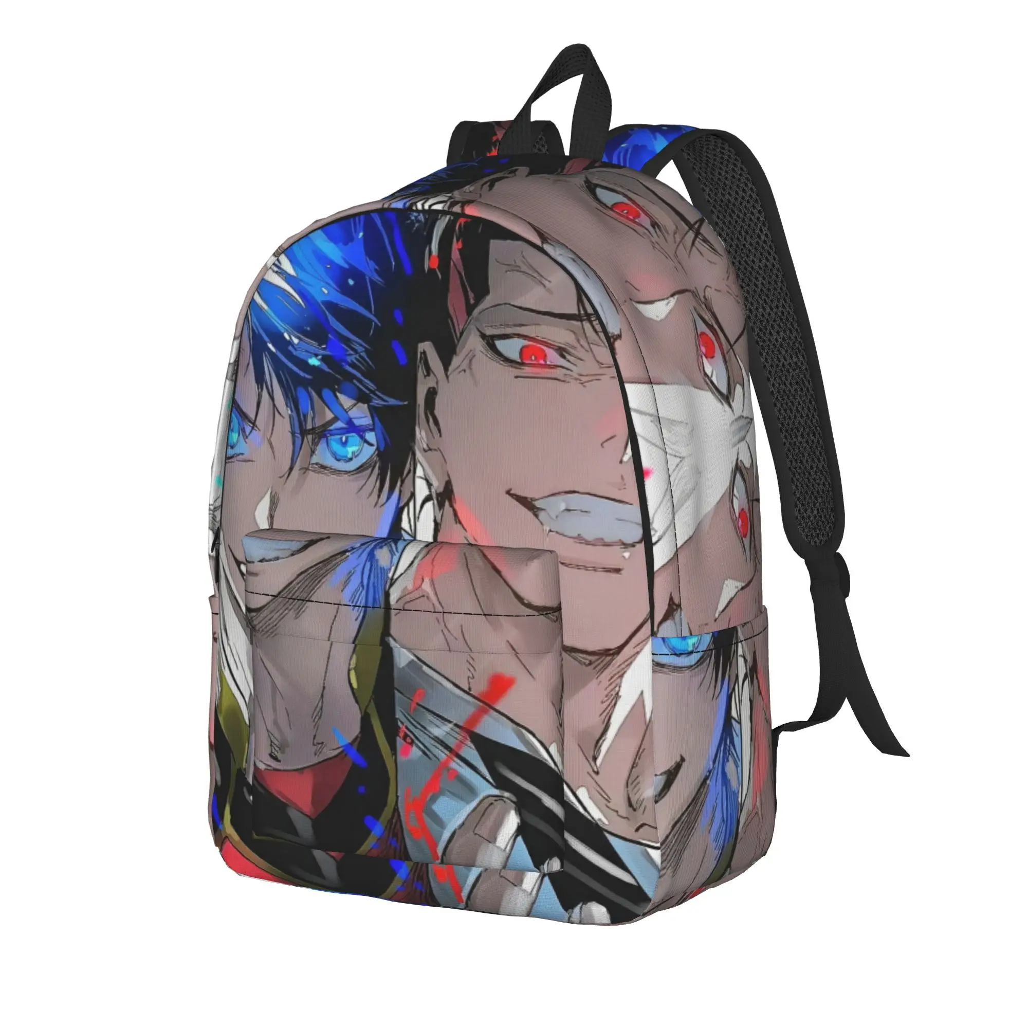 Anime Blues Locks Japan Backpack Student  Pattern Backpacks Polyester Streetwear High School Bags Outdoor Design Rucksack