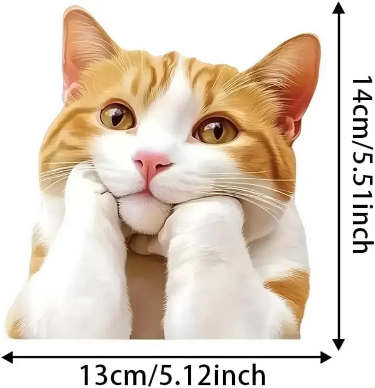1PC Cute Thinking Cat Sticker Waterproof Vinyl Decal for Car Bumper Window Laptop Wall Decor