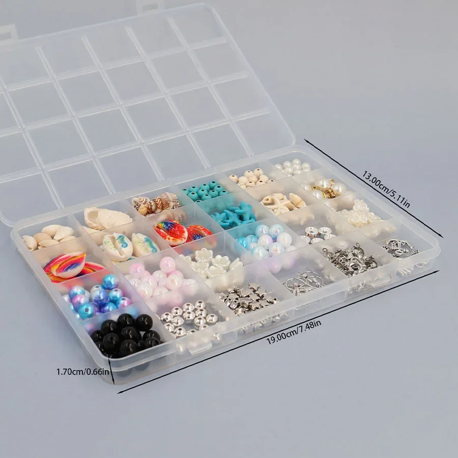 1 conjunto de 24 elementos océanos de grade, combinação diy de pulseiras e acessórios de contas pequenas estilo verão, pulseira casual diária combinando