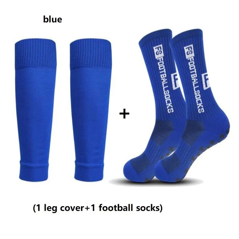 1 pair of combination fs anti-skid sports socks, football socks, and leg protection socks