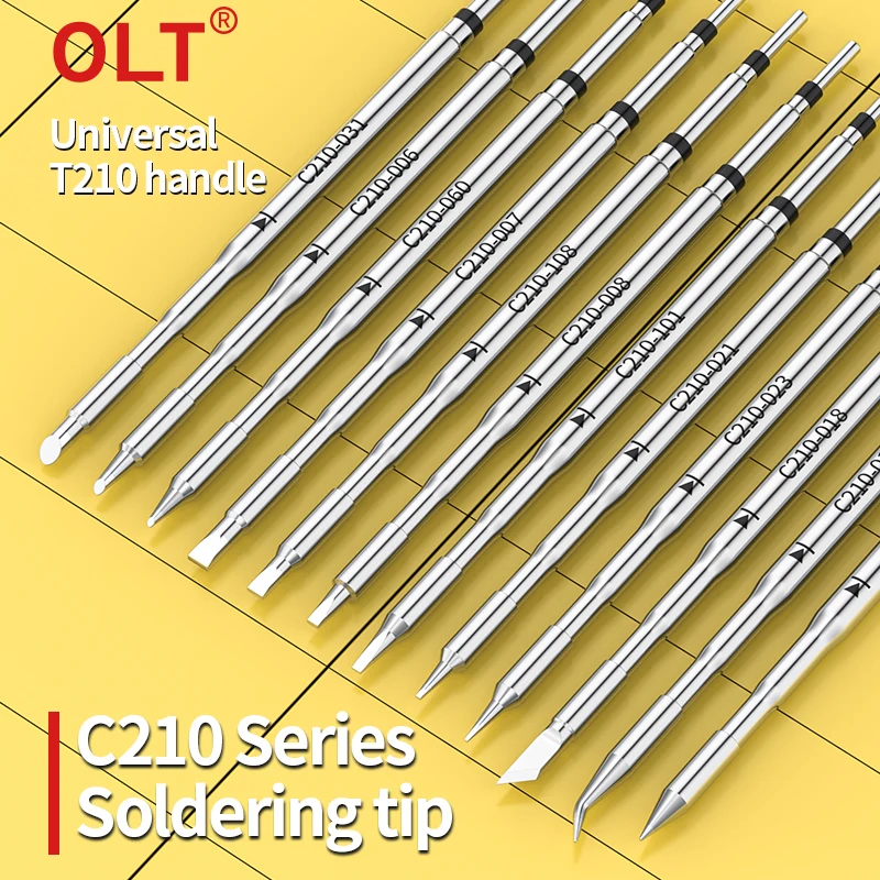 Universal C210 Series Soldering Iron Tips C210-008/018/006/001/010/023/ for JBC T210 Handle Soldering Station Replacement Head